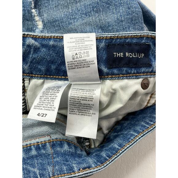 Lucky Brand Womens Size 4 Waist 29" The Roll Up Denim Shorts Mid-Rise Distressed - Picture 7 of 16
